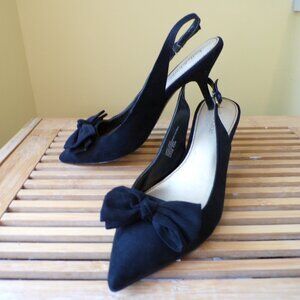 Kelly & Katie Black Bow Pointed Toe Heels / Pumps Womens Size 9.5M